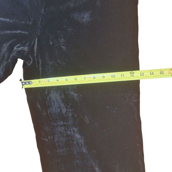 J. Jill Black Velvet Embroidered Wide Leg Pants size 12 Pockets Zip Fly Trousers - Picture 10 of 16